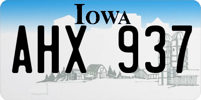 IA license plate AHX937
