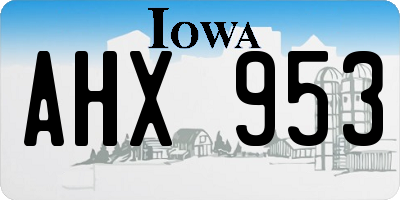 IA license plate AHX953
