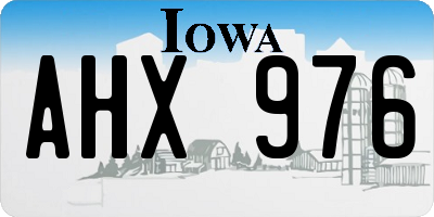 IA license plate AHX976
