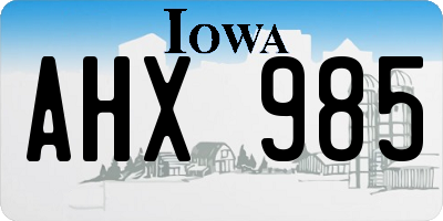 IA license plate AHX985