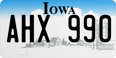 IA license plate AHX990
