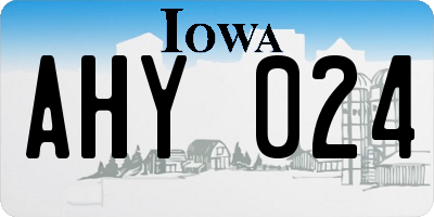 IA license plate AHY024