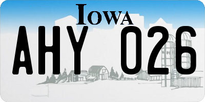 IA license plate AHY026