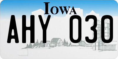 IA license plate AHY030