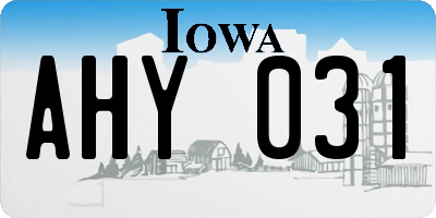 IA license plate AHY031