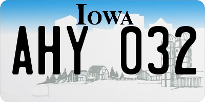IA license plate AHY032
