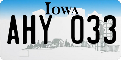 IA license plate AHY033