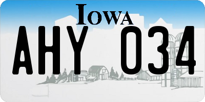 IA license plate AHY034