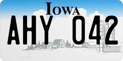 IA license plate AHY042