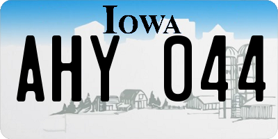 IA license plate AHY044