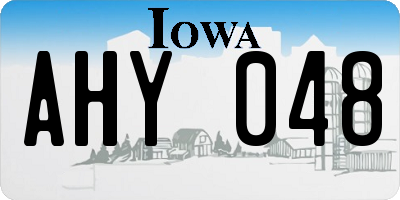 IA license plate AHY048