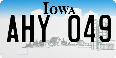 IA license plate AHY049