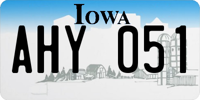 IA license plate AHY051