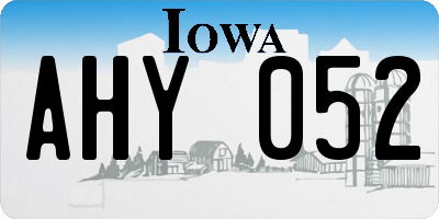 IA license plate AHY052