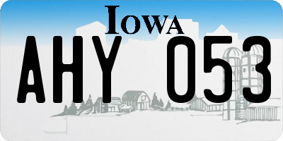 IA license plate AHY053