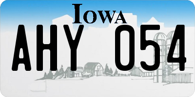 IA license plate AHY054
