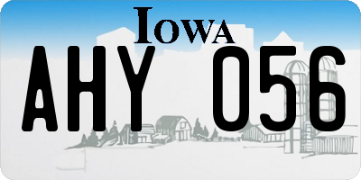 IA license plate AHY056