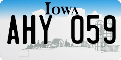IA license plate AHY059