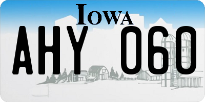 IA license plate AHY060