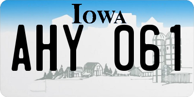 IA license plate AHY061