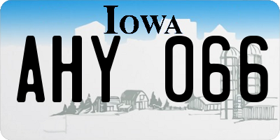 IA license plate AHY066