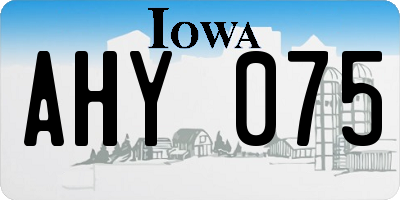 IA license plate AHY075
