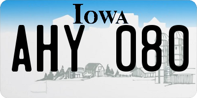 IA license plate AHY080