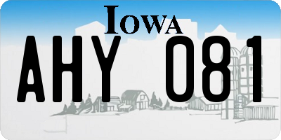 IA license plate AHY081