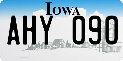 IA license plate AHY090