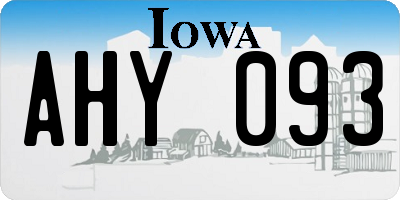 IA license plate AHY093
