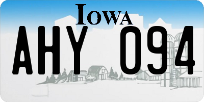 IA license plate AHY094