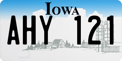 IA license plate AHY121