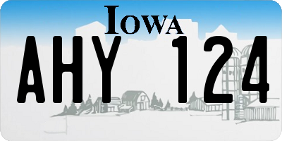 IA license plate AHY124
