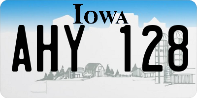 IA license plate AHY128