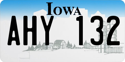 IA license plate AHY132