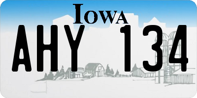 IA license plate AHY134