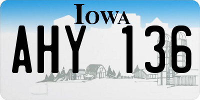 IA license plate AHY136