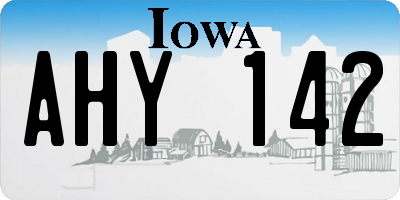 IA license plate AHY142