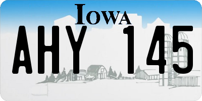 IA license plate AHY145