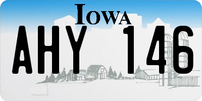 IA license plate AHY146