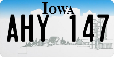 IA license plate AHY147