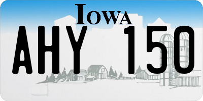 IA license plate AHY150