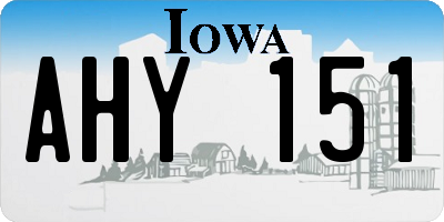 IA license plate AHY151