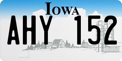 IA license plate AHY152
