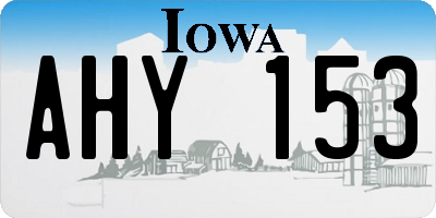 IA license plate AHY153