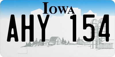 IA license plate AHY154