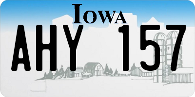 IA license plate AHY157