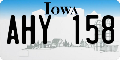 IA license plate AHY158