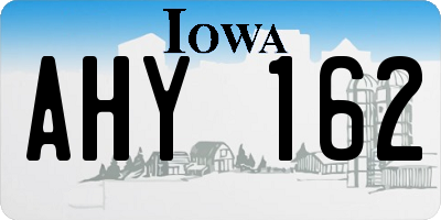 IA license plate AHY162