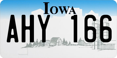 IA license plate AHY166